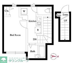 リブタス中野江原町 2階1Kの間取り