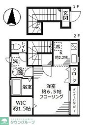 オリオン 2階1Kの間取り