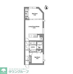 スタイリオ桜新町 2LDKの間取図画像