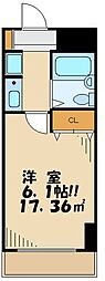 ベルエール代田 1Kの間取図画像