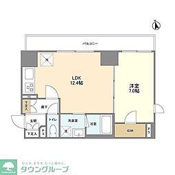 リバーレ中野坂上 1LDKの間取図画像