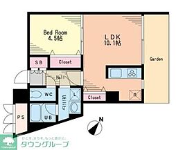 フェリックガーデン 1LDKの間取図画像
