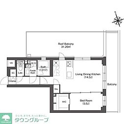 ルーウェ東大泉 1LDKの間取図画像