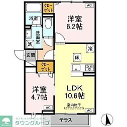 セレスティア岡本 2LDKの間取図画像