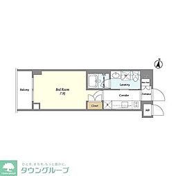 LaSante桜新町 1Kの間取図画像