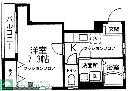 プラスクレール 1Kの間取図画像