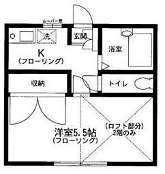 岩波ハイツ 1Kの間取図画像