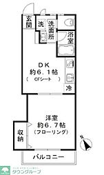 ベレーザ松陰 1DKの間取図画像