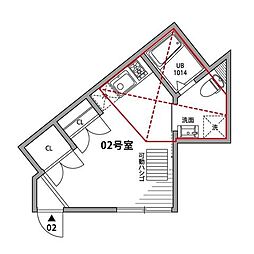 GRANDEGGS高円寺W ワンルームの間取図画像