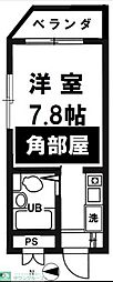 高円寺ヴィレッヂ ワンルームの間取図画像