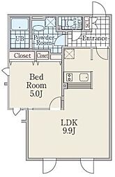 EMBELLIR中野富士見町 1LDKの間取図画像