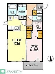 ウェルデンス江古田 1LDKの間取図画像
