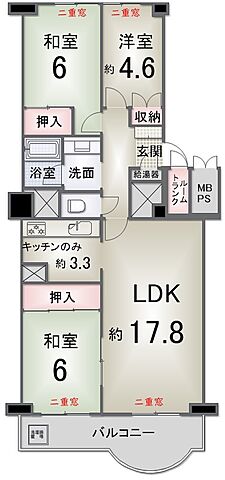 間取り ファミール屋島 6階/-