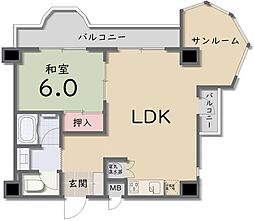 レイクサイド塩江 1LDKの間取図画像