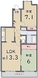 サーパス屋島 2LDKの間取図画像