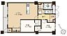間取り：広々としたLDKは16帖。バルコニーに面し、開放感があります。全居室収納付きで、すっきり暮らせる2LDKの間取りです。