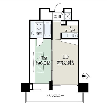 1LDK 間取り