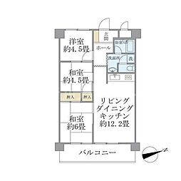 JR総武線 平井駅 徒歩10分の賃貸マンション 1階3LDKの間取り