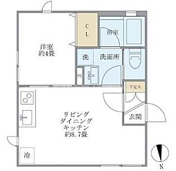 JR総武線 新小岩駅 徒歩4分の賃貸マンション 1階1LDKの間取り