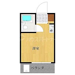 JR総武本線 新小岩駅 徒歩6分の賃貸マンション 2階ワンルームの間取り