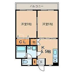 JR総武線 小岩駅 徒歩11分の賃貸マンション 1階2Kの間取り
