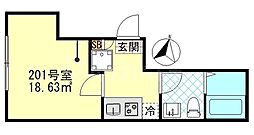 ブローテ四ツ木 1Kの間取図画像