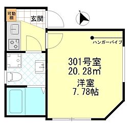 京成押上線 四ツ木駅 徒歩7分の賃貸アパート 3階1Kの間取り