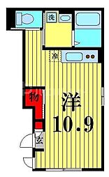 JR総武線 亀戸駅 徒歩7分の賃貸アパート 1階ワンルームの間取り