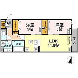 セレスティア江戸川II 2LDKの間取図画像