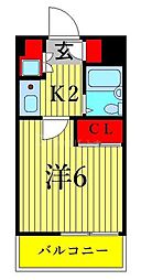 瑞江マキノビル 1Kの間取図画像