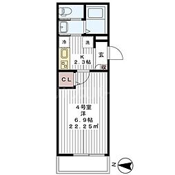 グリシーナ新小岩 1Kの間取図画像