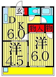 コーポ山清 2DKの間取図画像