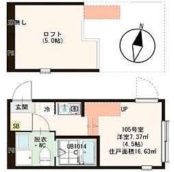 ハーモニーテラス北小岩X4 1Kの間取図画像