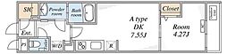 リブリ・本一色 1DKの間取図画像