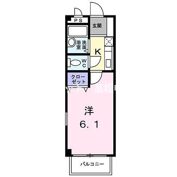 ジョイフル　井上 204｜香川県高松市勅使町(賃貸アパート1K・2階・19.87㎡)の写真 その2