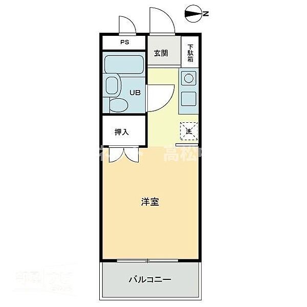 アーバンハイツ紫雲 403｜香川県高松市昭和町1丁目(賃貸マンション1R・4階・17.32㎡)の写真 その2