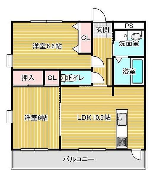 コーナス木太S 206｜香川県高松市木太町(賃貸マンション2LDK・2階・54.16㎡)の写真 その2