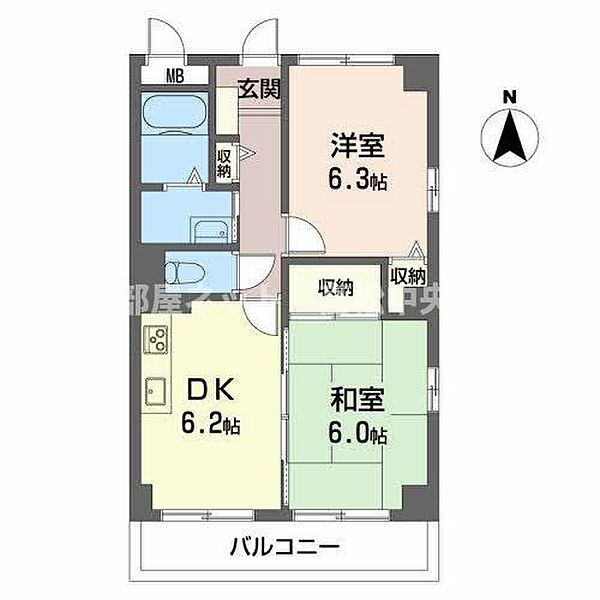 フィネスT 301｜香川県高松市成合町(賃貸マンション2DK・3階・44.75㎡)の写真 その2