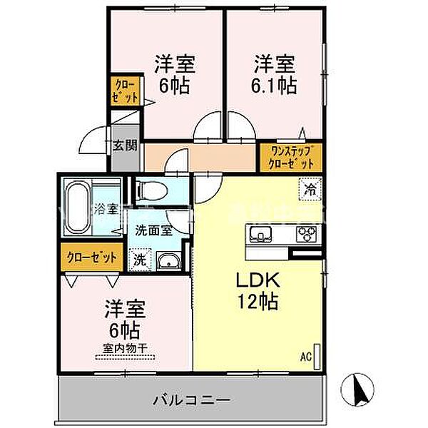 レジアス 301｜香川県高松市林町(賃貸アパート3LDK・3階・67.53㎡)の写真 その2