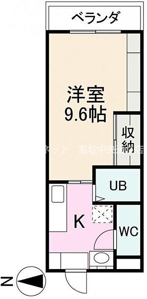 フォルテ福岡町 206｜香川県高松市福岡町3丁目(賃貸マンション1K・2階・28.22㎡)の写真 その2