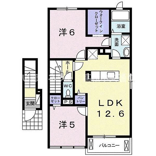 レイクサイドパレスＡ 204｜香川県高松市鶴市町(賃貸アパート2LDK・2階・58.55㎡)の写真 その2