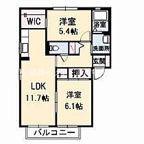 バリュージュJIN A棟 202 ｜ 香川県高松市十川西町（賃貸アパート2LDK・2階・57.07㎡） その2