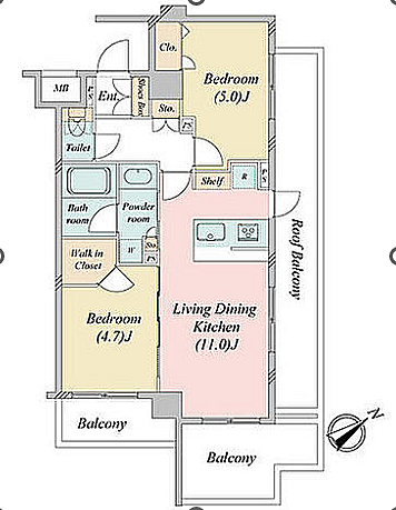 間取り シティインデックス大井町 5階/-