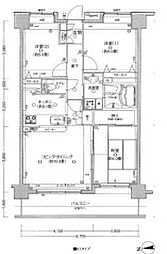 グーディッシュ松戸八柱 3LDKの間取図画像