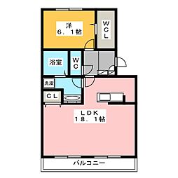 タウンリバティー 1LDKの間取図画像