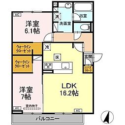 サン グレイス 2LDKの間取図画像