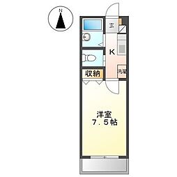 アプローズ 1Kの間取図画像