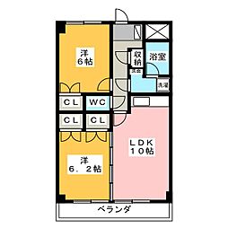 サンコートヒロ 2LDKの間取図画像