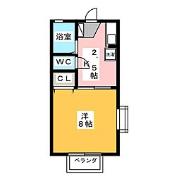 タウンコート参番館 1Kの間取図画像