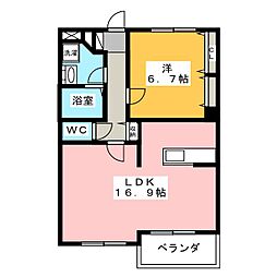ガーデンブルグ 1LDKの間取図画像